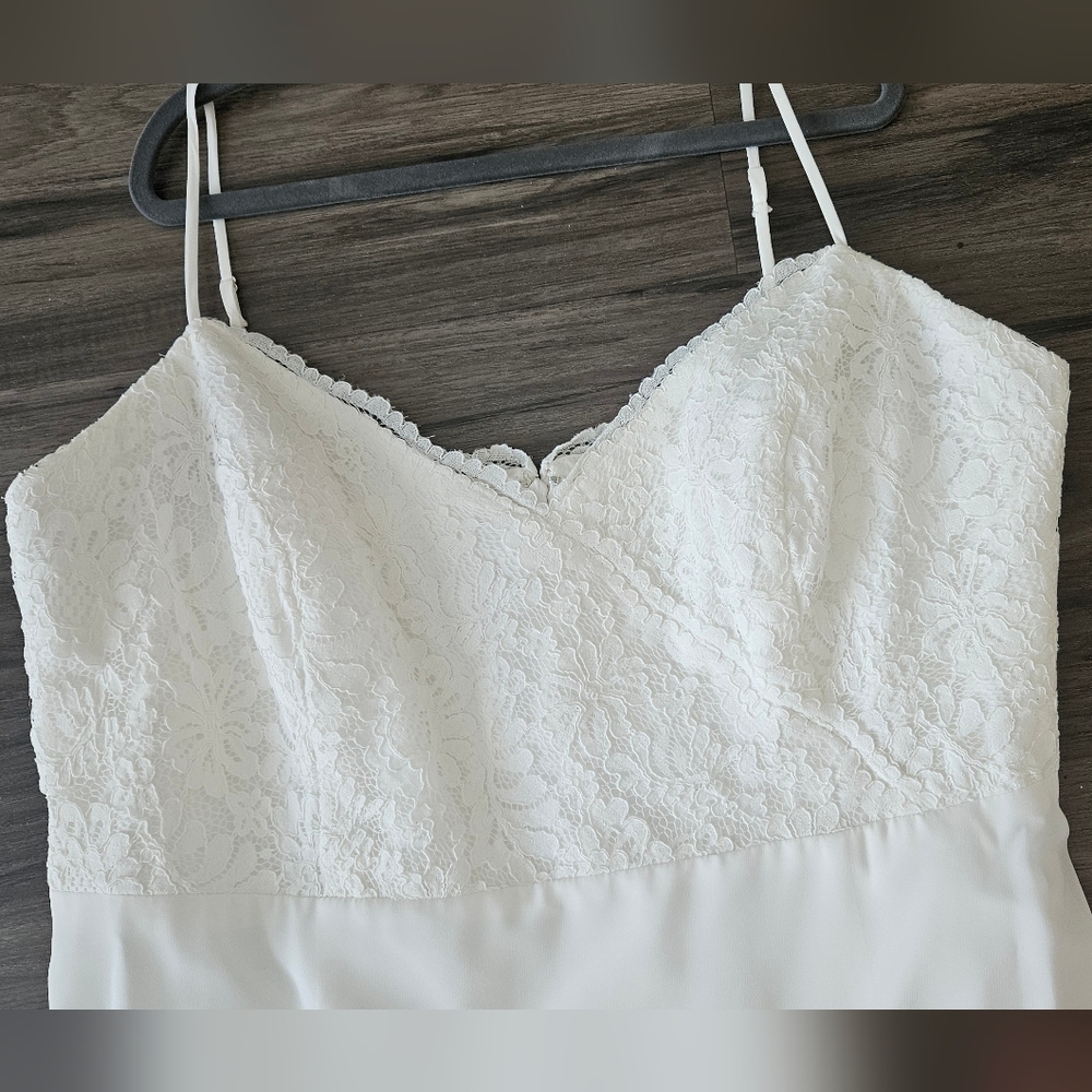 Elegant Off White Empire Waist Lace Full-Length Fully Lined Sheath Wedding Dress